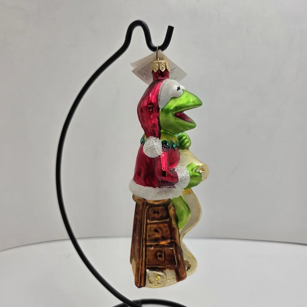 Christopher Radko Kermit Muppets Checking It Twice 1997 Glass Christmas Ornament